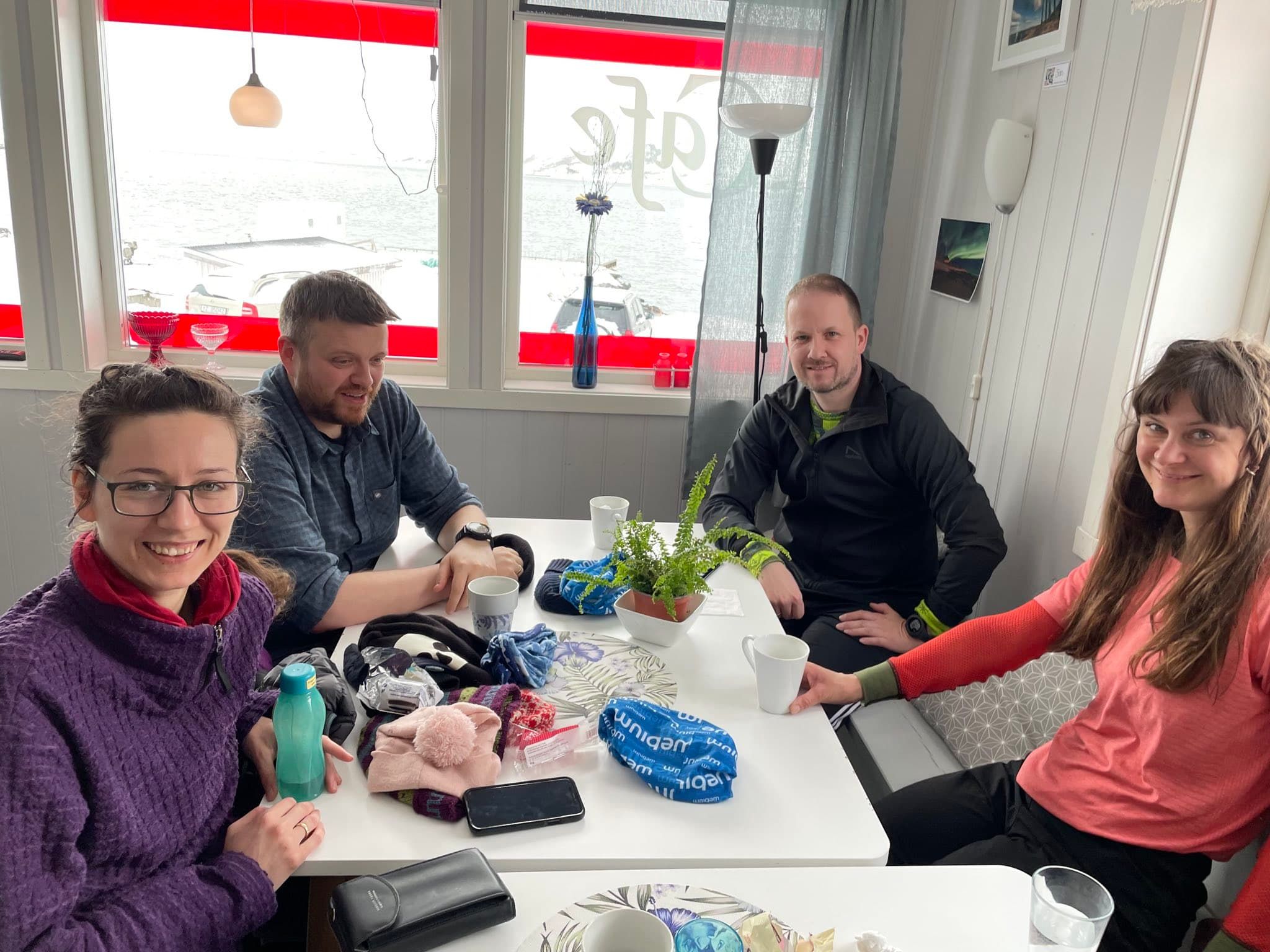 After-run på butikken med kaffe.